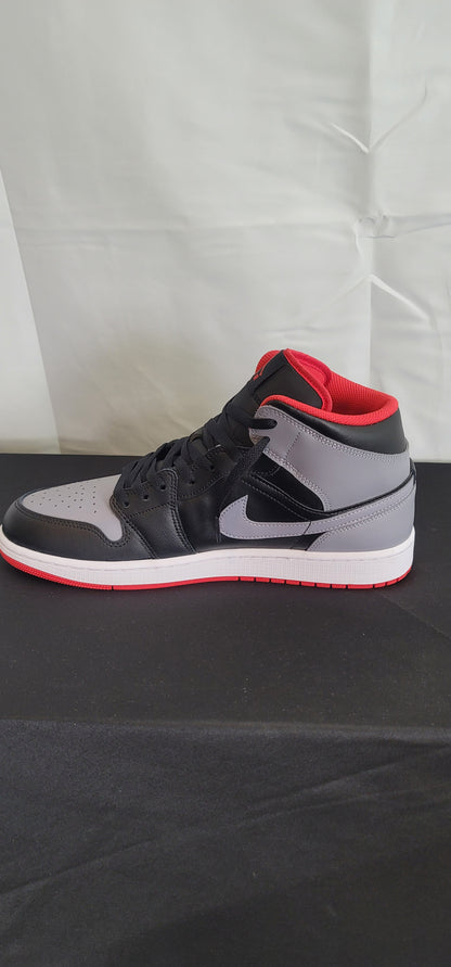 Air Jordan 1 Mid "Black/Fire Red/Cement Grey"